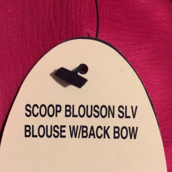 Scoop Pink Blouson Sleeve Back Bow Blouse - Picture 7 of 7